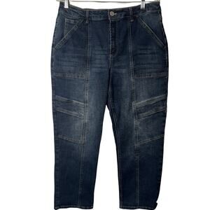 Indigo Rein Jeans Womens Size 13 Straight Leg High Rise Dark Wash 30" Waist